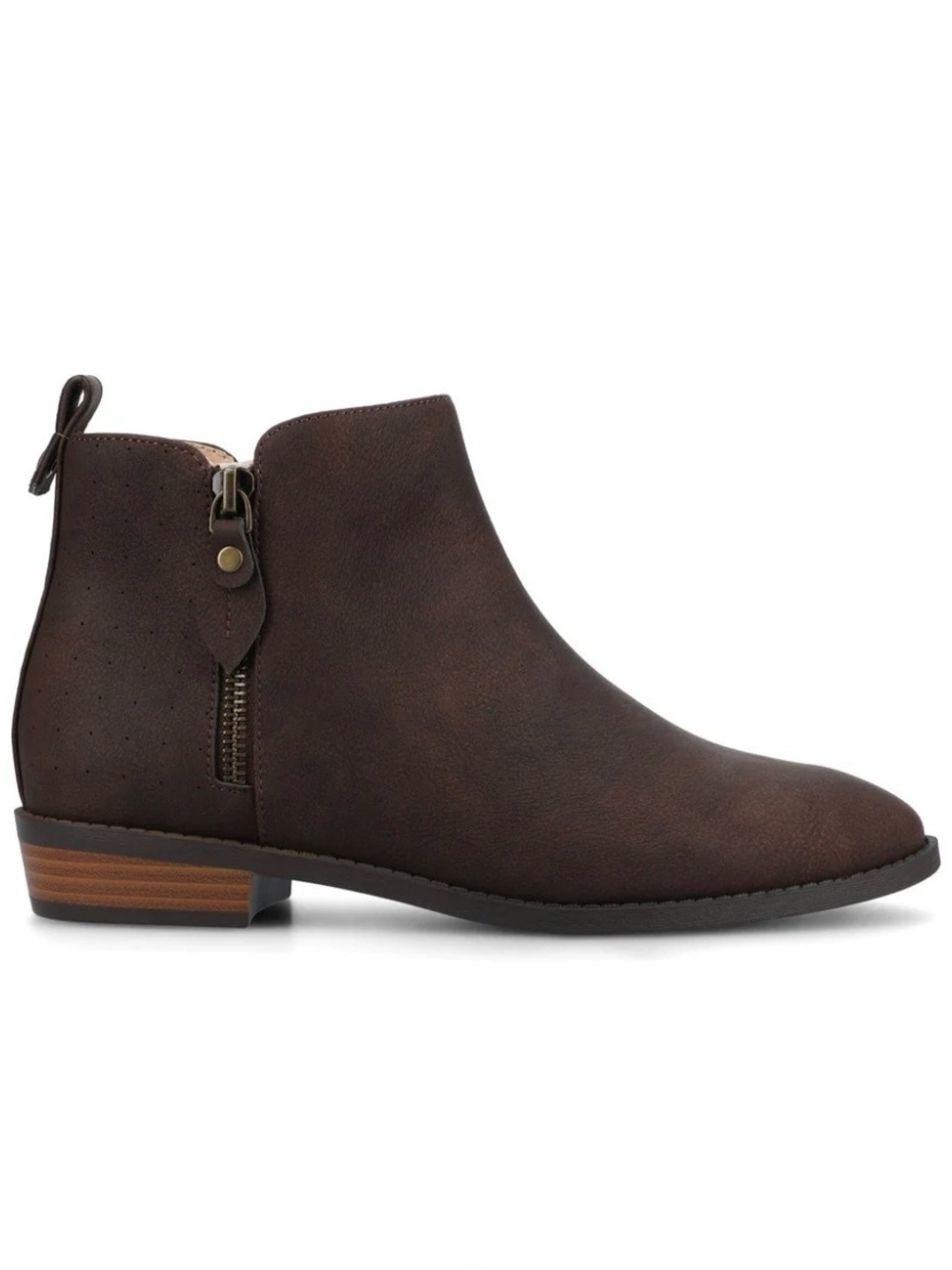 Journee Ellis Zip Up Vegan Leather Booties Size Women’s 8 Wide